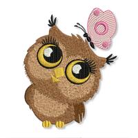 Cute embroidery owl machine designs for kids bibs baby blanket t-shirts Birds in forest woods sings 