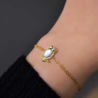 14K Gold Filled Owl Bracelet,White Opal Bracelet, Sterling Silver Owl Bracelet, Owl Lover Jewelry, O