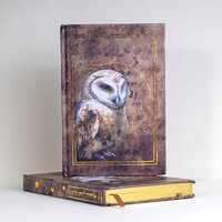 Owl Hardcover Notebook for Scrapbooking, journaling, note taking grimoire foil paper