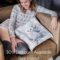 Winter Owl Pillow Cover Rustic Cabin Decor Holiday Throw Cushion Washable Snowy Woodland Christmas G