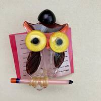 Vintage 1940s Lucite Owl Brooch - Vintage Novelty Brooch - Vintage Owl Jewelry