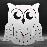 Fun Owl Shaped Wall Clock - Simple Toughened White Plastic Frame With Reliable Quartz Movement