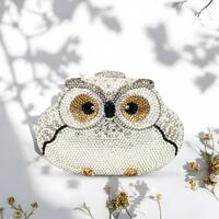 Luxury Owl Clutch | Crystal Evening Purse | Handmade Animal Minaudiere | Sparkly Bird Handbag