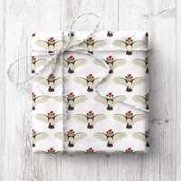 Personalised Christmas Owl Wrapping Paper (Name) min pack of 2 sheets