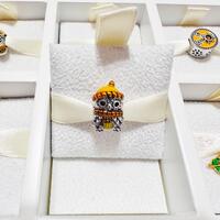 925 Sterling Silver Autumn Owl Charm Bead Fits Charm Bracelets And Bangles