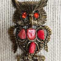 60s 70s Owl Brooch, White Owl Pin, Midcentury Brooches, Retro Chic, Lapel Pin, Hoot, Boho Chic