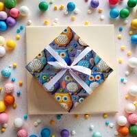 Felted Owl Gift Wrap: Whimsical Birthday & Holiday Paper