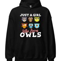Cute Owl Hoodie / Owl Lover Sweatshirt / Barn Owl Pullover / Snowy Owl Gift / Bird Sweater / Wildlif