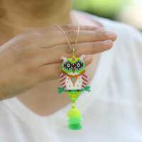 Handmade Beaded Owl Necklace - Long Chain with Tassels, Colorful Boho Jewelry, Nature-Inspired Gift 