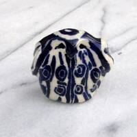 Doodle Art Owl in Blue and White