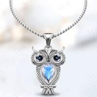Natural Moonstone Owl Pendant For Women 925 Sterling Silver Moonstone Animal Pendant Multi Gemstone