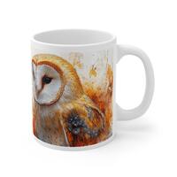 Barn Owl Mug: Rustic Ceramic Coffee Cup for Nature Lovers