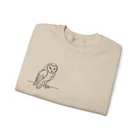 Minimalist Barn Owl Sweatshirt | Elegant Line Art Design | Nature-Inspired Cozy Wear