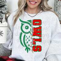 Owls | Christmas Mascot Design | Holiday School Mascot Pride | PNG file for sublimation dtf | school