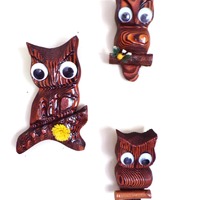 Homemade Big Googly Eyes Wooden Hoot Owl 3 Piece Outdoor Decor, Googly Eyes