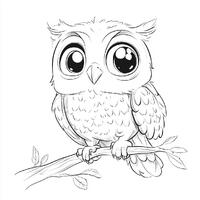 Adorable Owl Coloring Page for Preschoolers (PDF)