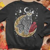 Barn Owl Sweatshirt | Witchy Fall Whimsigoth Floral Owl Unisex Sweatshirt
