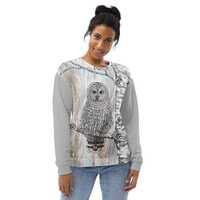 Owl Sweatshirt - Wise Wonder - Owls and Birch Trees - Nature theme shirt - Unisex sizing - Neutral c