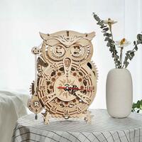 Owl Clock 3D Wooden Puzzle Jigsaw Pendulum Owl Clock Model Kits ROKR