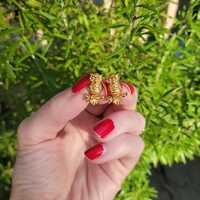 Vintage Gold Toned Owl Clip-On Earrings