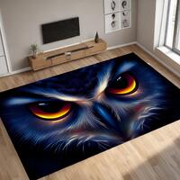 Owl Rug, Unique Rug, Home Decor, Modern Rug, Living Room, Kids Room, Enchanting Rug, Vibrant Colors,