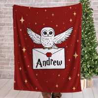 Custom Wizard Owl Blanket , Personalized Wizard Letter Blanket, Name Personalization, Spells, Potion