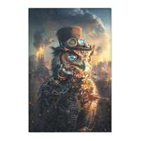 Steampunk Owl Rug Indoor Floor Area Rug with Top Hat and Goggles Victorian Industrial look Gothic Ho