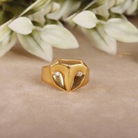 Natural Moissanite Diamond Ring, Owl Ring, 925 Sterling Silver Ring, Gold Plated Ring, Men's Dia