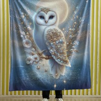 Enchanted Winter Owl Velveteen Plush Blanket