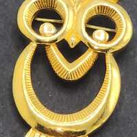 Vintage Gold tone Owl Pin