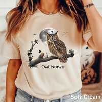 Owl Nurse T-Shirt - Cute Nurse Gift for Healthcare Workers