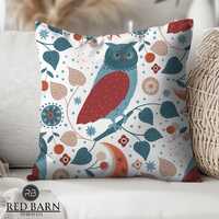 Owl Print Throw Pillow: Decorative Home Accent Cushion