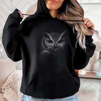 Owl Hoodie, Retro Owl Hooded Sweatshirt for Animal Lover, Dark Academia Owl Hoodie for Women, Owl Lo