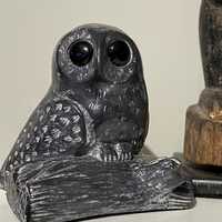 Vintage Owl figurine by Wolf, Canadian ornament with original label