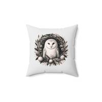 Snow Owl Pillow, Outdoor Pillows, Woodland Christmas, Outside Decor, Porch accent throw, Winter deco