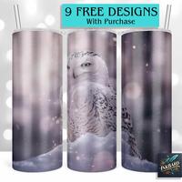 Winter Christmas Owl 20 oz Skinny Tumbler Sublimation Design Digital Download PNG Instant DIGITAL ON