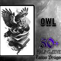 Owl Tattoo Design Set | 50 High-Quality Digital Images | Unique Owl Tattoo Designs | Digital Downloa