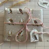 Barn Owl Wrapping Paper - Bird, Wedding, Anniversary, Mothers Day, Valentines, Baby Shower, Gift Wra