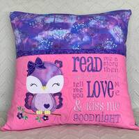 Owl Reading cushion cover/Owl reading cushion cover/book pillow