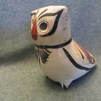 Reduced*** Vintage Clay Owl From Mexico, Hand Painted Bird, Vintage Clay Bird Made in Mexico in the