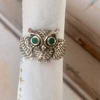 Flying owl Sterling silver ring, stamped