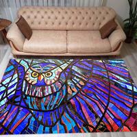 Stained Glass Rug, Stained Glass, Owl Rug, Colorful Rug, Boys Room Rug, Girls Room Rug, Gift For Bir