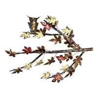 Vintage Owl Tree Curtis Jere Style Brass Metal Brutalist Wall Decor Sculpture