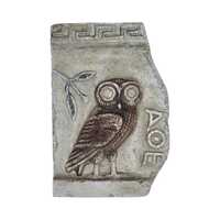 Athena's Goddess Owl (ΑΘΕ) Statue Musem color Copy Wall Sculpture 22cm