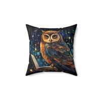 Owl Pillow Celestial Night Predator: Mystical Home Decor Throw Cushion