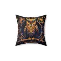 Mystical Owl Pillow: Celestial Home Decor Accent