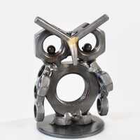 Scrap Metal Art Mini Owl Sculpture, 100% Recycled Materials, Adorable Stocking Filler, Night owls, N