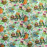 Spring awakening colourful owl fabric  - owls - forest - bright fabric