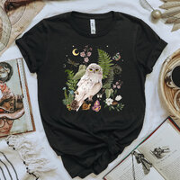 SNOWY OWL Mystical T-shirt, White Owl Shirt, Witchy Shirt, Forest Bird Tee, Nature Lover Shirt, Fair