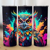 Owl 20 oz Skinny Tumbler Sublimation Design, Straight & Tapered Wrap, Tumbler Wrap, Tumbler Png,